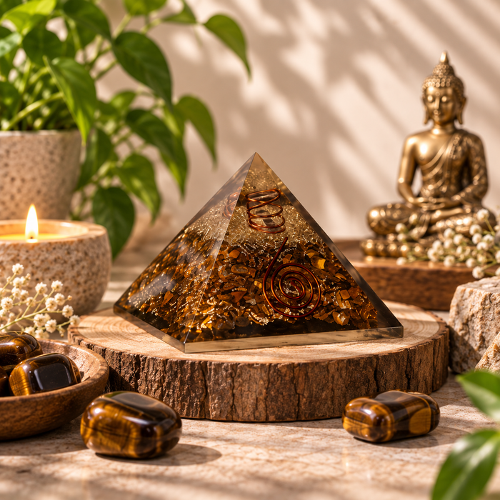 Tiger eye pyramid
