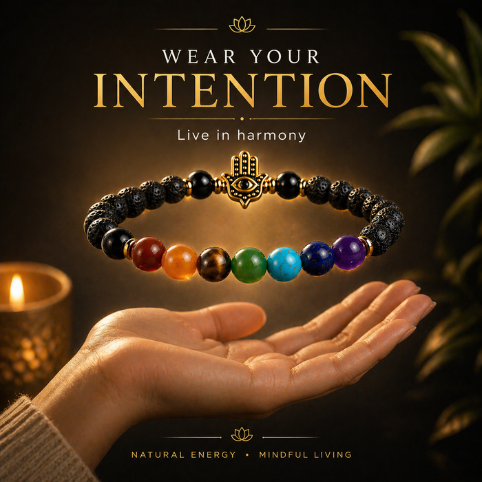 7 Chakra Hamsa bracelet